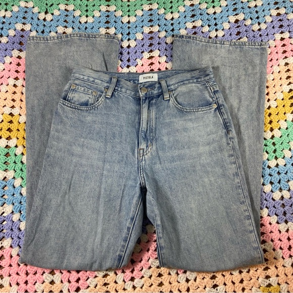 Women’s Pistola Light Blue Flared Jeans high rise size 26 bell bottom - Picture 1 of 12